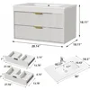 30'' Floating Bathroom Vanities with Sink, Wall Mounted Bathroom Floating Vanity with Ceramic Sink,2 Drawers, Soft-Close Doors 2