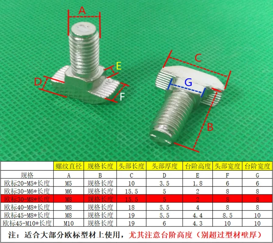 10/5/2pcs M5 M6 M8 T Hammer Head T Bolt Aluminum Connector T head bolts Screws for 20/30/40/45 Aluminum Profiles