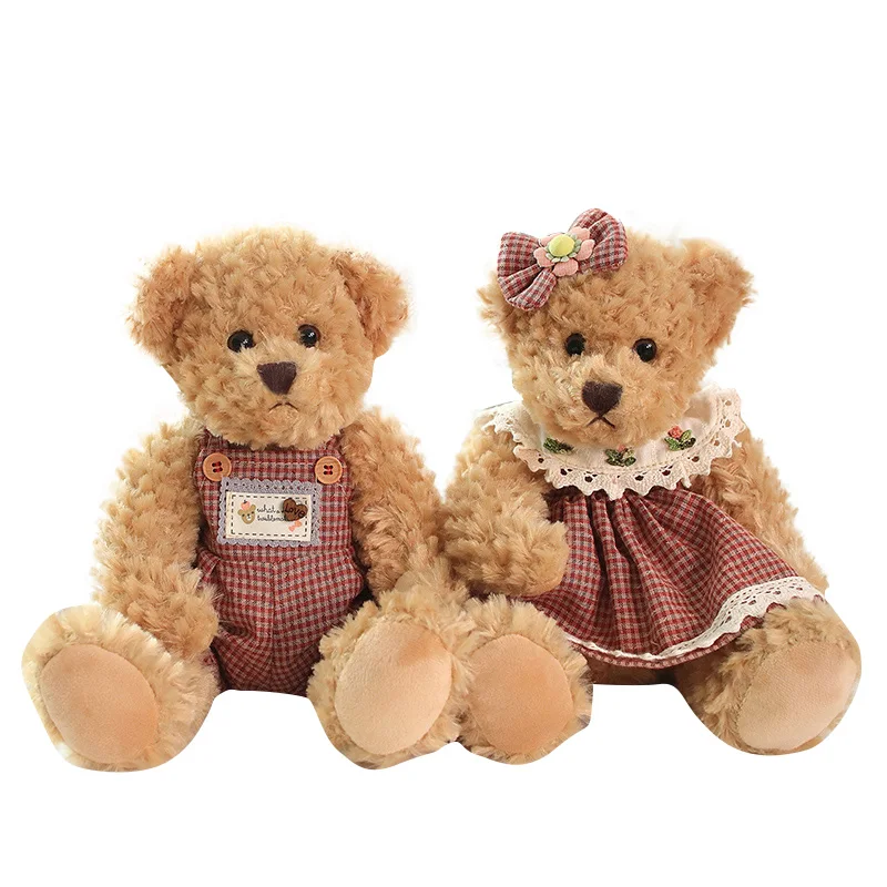 Soft Plush Teddy Bear Couple Toys for Girls and Women