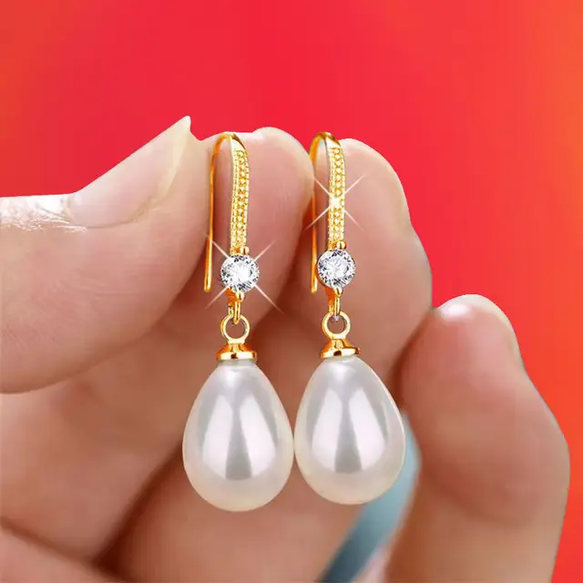 Simple Elegant Water Drop Imitation Pearl Dangle Earrings for Women Engagement Wedding Party Fashion Jewelry Earrings Gifts