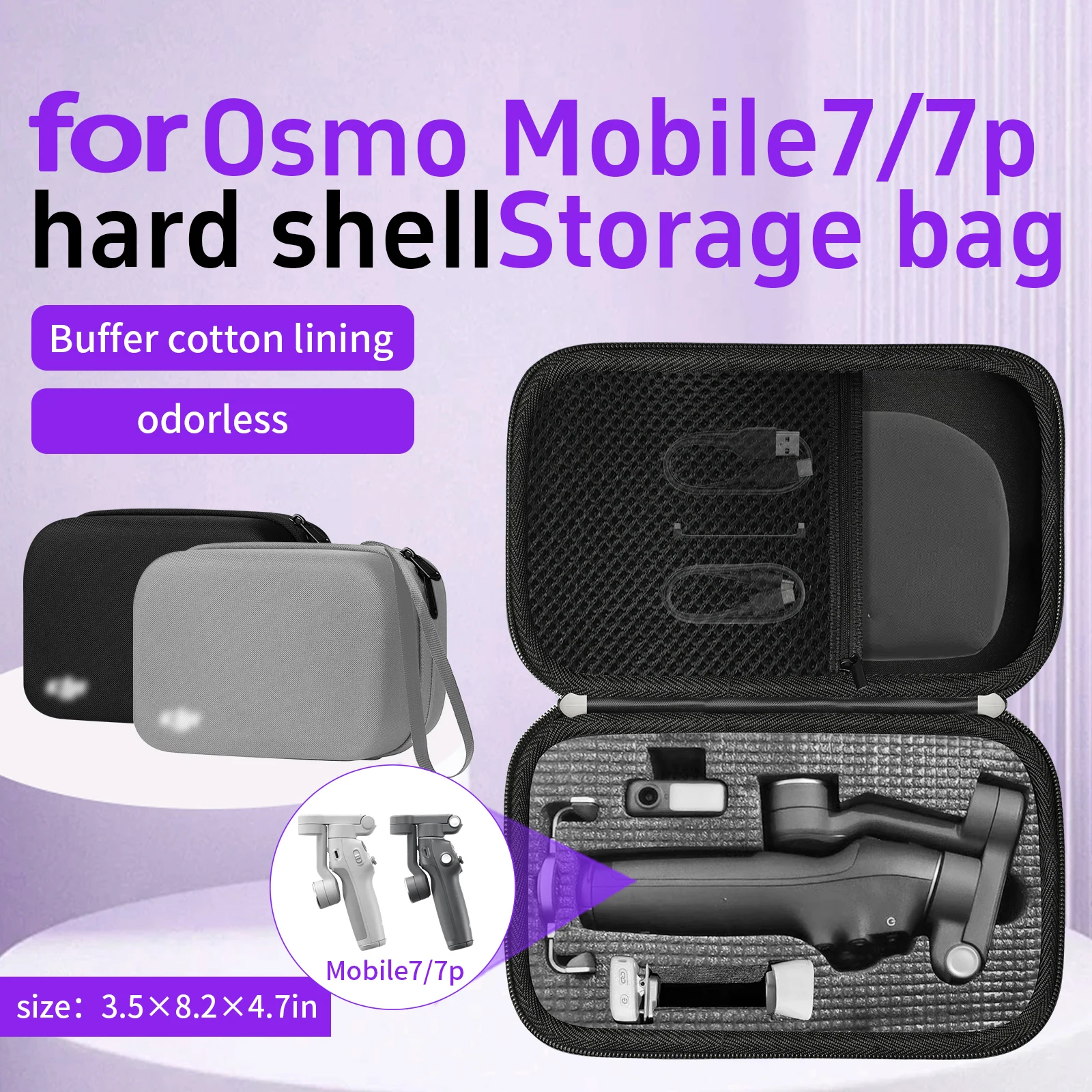 Étui de transport pour DJI Osmo Mobile 7/7P - Sac rigide anti-choc