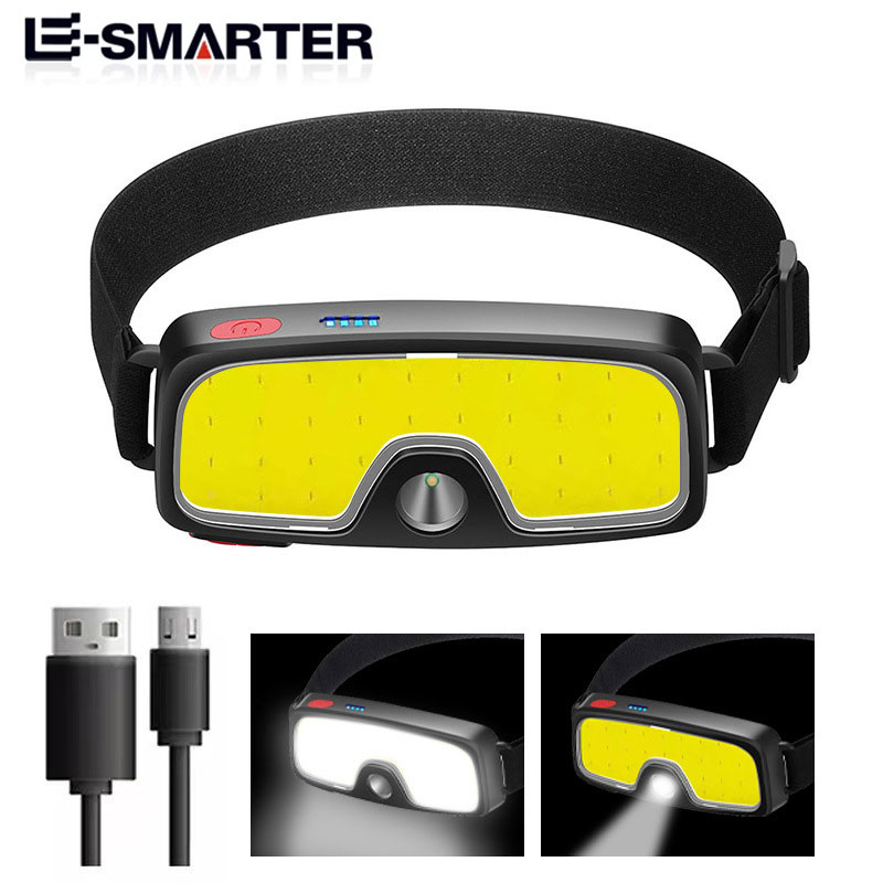 COB LED Super Bright Headlamp Rechargeable 180Â° Head Lamp Flashlight Outdoor Waterproof Running Fishing Camping Hiking Headlight