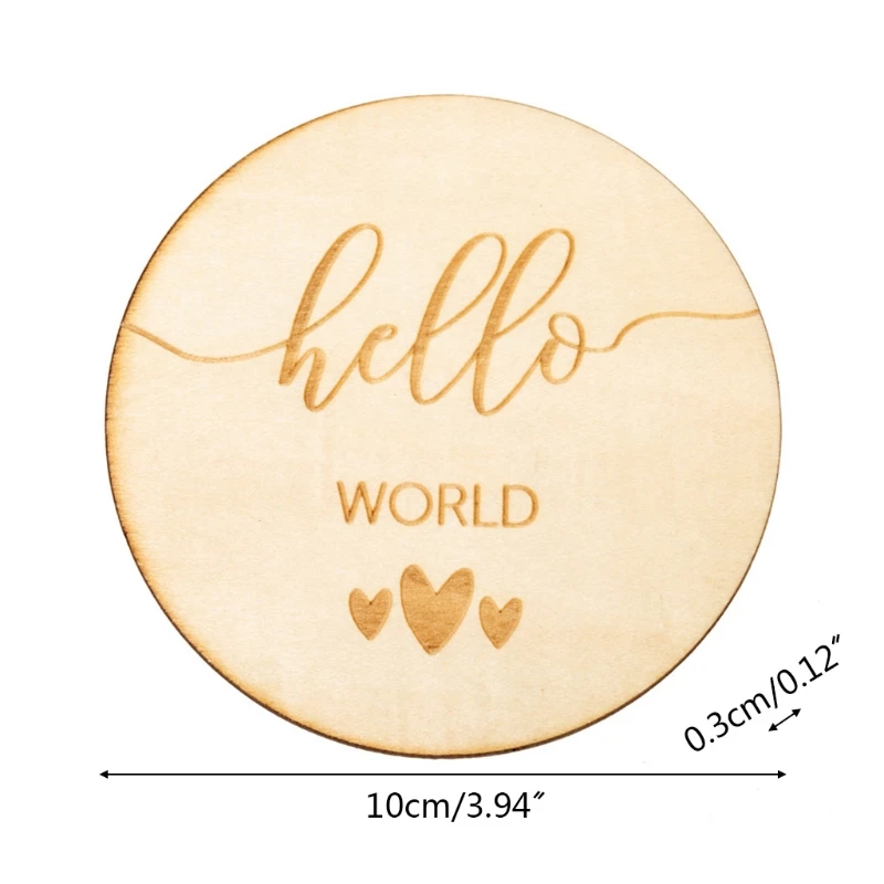Wooden Monthly Cards Baby Birth Announcement Cards Months Signs Card Baby Milestone Card Printed Milestone Circle Disc