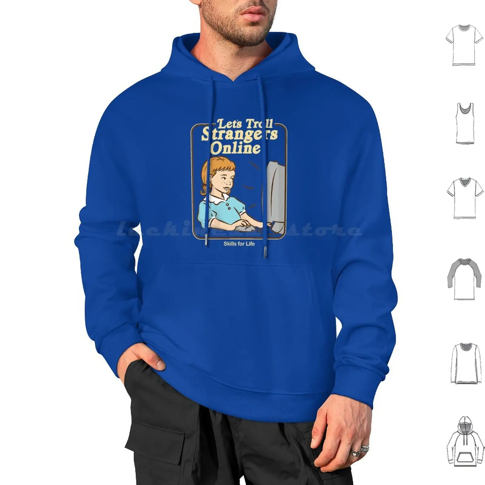 

Womens Let'S Troll Strangers Online Parody Vintage Hoodie cotton Long Sleeve Trolls Funny Troll Cool Even Fun Mom Geek
