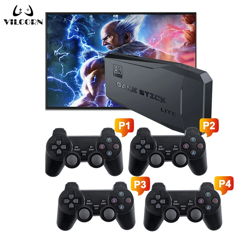 Game Stick 4K Video Game Console TV HD 128 GB 20000 Retro Games For PS1/GBA/Dendy/MAME/SEGA Support 4 Players Save/Search/Adding