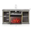 57" TV Stand with 23" Electric Fireplace Heater with Sound, Center for TVs Up to 65", with 3-Side Glass Display Fireplace 6