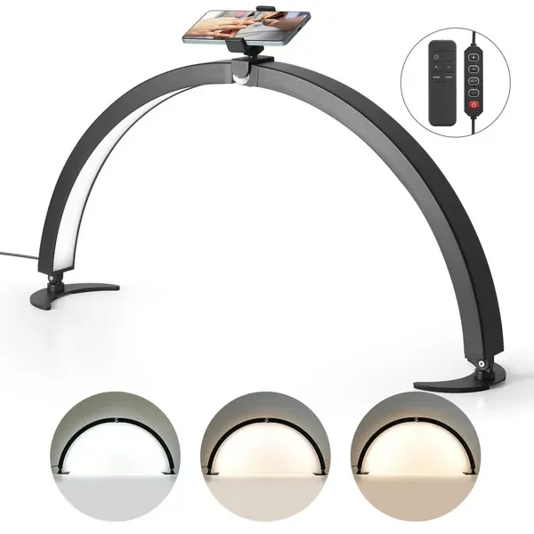 Versatile Half Moon Nail Desk Lamp with Adjustable Brightness