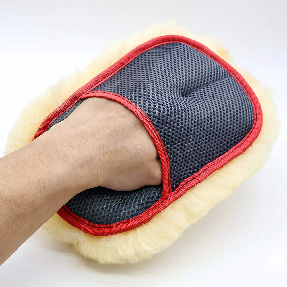 AUTOBRIGHT Pure Wool Car Wash Gloves Luxurious Softness Scratch-Free Durable High-Quality Mitt Professional Auto Care Tool car cleaning gloves