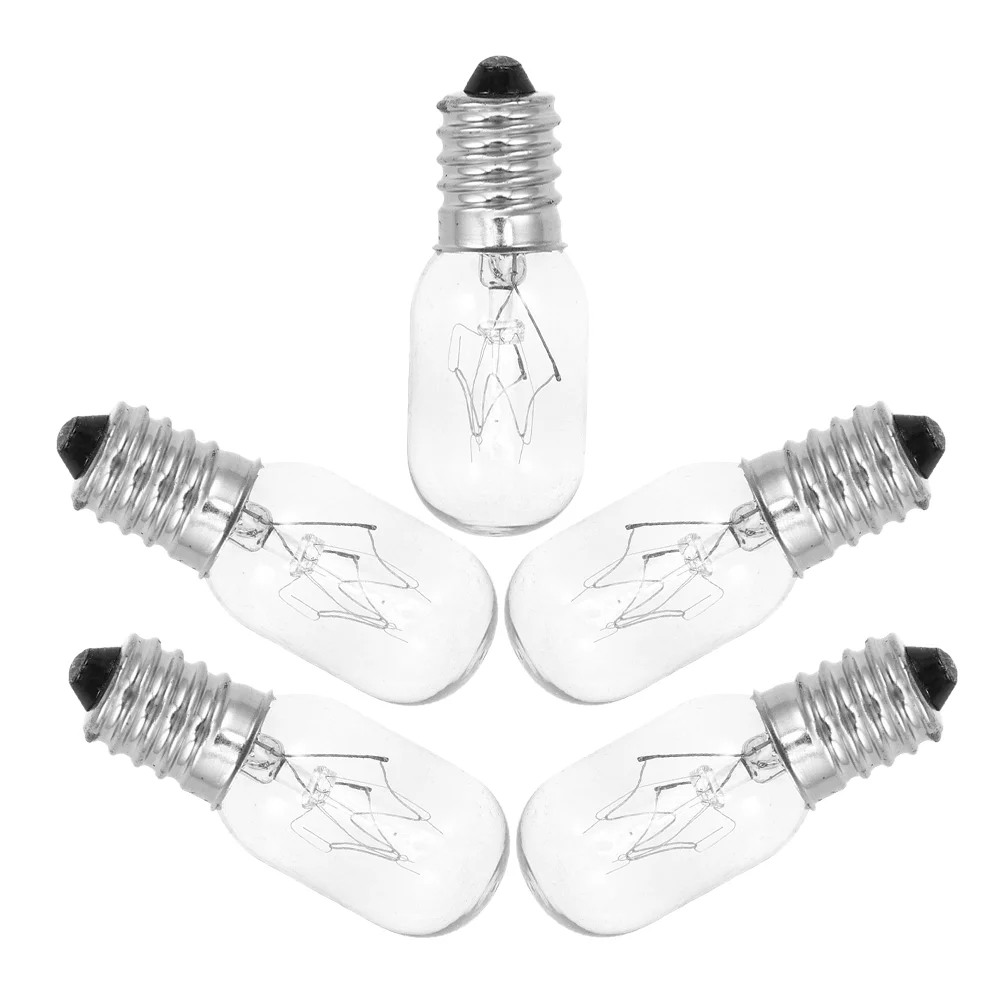 

5pcs Refrigerator Light Bulb E14 Base Home Refrigerator Light Bulb 15W Lamp Bulb Supply