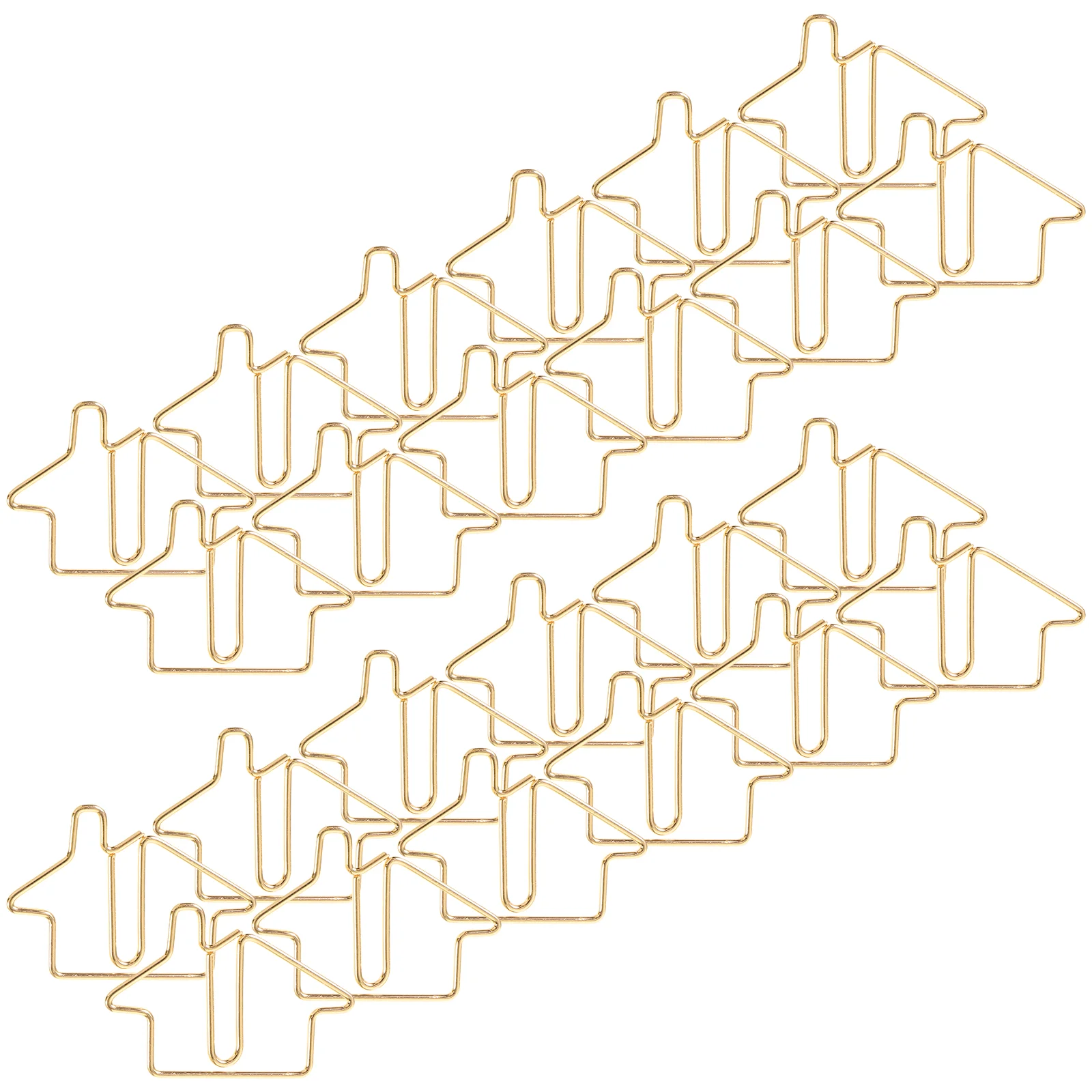 

50 Pcs Special-shaped Paper Clip Metal House Bookmark Cute Cartoon 50pcs Gold Clips Decorative Folder Carbon Steel Fun Office