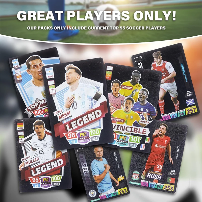 55Pcs World Football Stars Gold Foil Card Contains 55 of The World's Greatest Soccer Stars Collection Card Great Gift