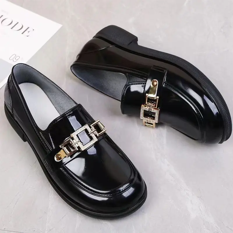 

New Women's Summer Shallow Rain Shoes Soft Sole Non Slip Waterproof Square Heel Work Shoes Free Shipping Slip-On Water Shoes