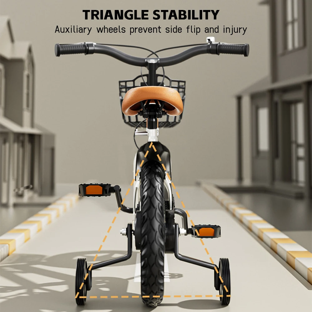 Bicicleta para niños para niñas de 3 a 7 años con ruedas de entrenamiento, cesta, bicicleta para niños, bicicleta para niños 2024