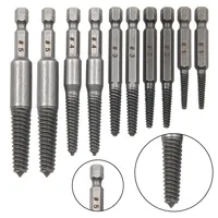Extracteur de vis à tête cassée à tige hexagonale, tournevis à tête cassée pour sortir, ensemble d'outils de perceuse électrique 10 pièces 1