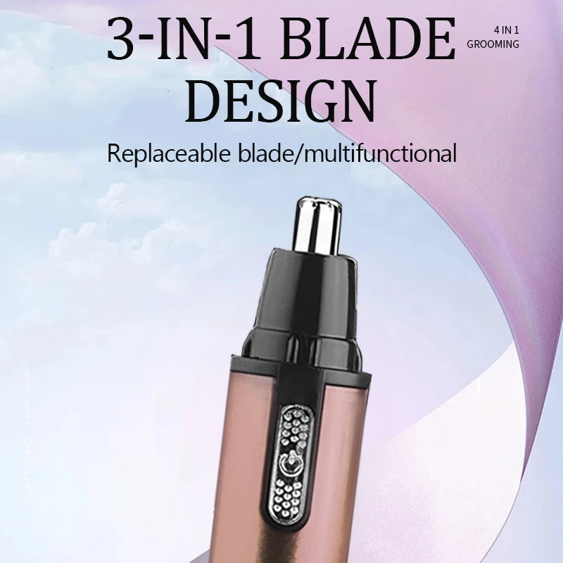 Kemei 6660 4in1 Rechargeable Micro Nose Hair Trimmer Beard Grooming For Men Eyebrow Hair Removal Nose Ear Shaver Cut Cleaner