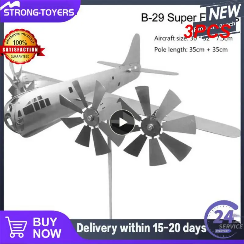 

3PCS B-29 Super Fortress Wind Catcher Metal Wind Chimes Spinners Wind Spinner Garden Decoration 3d Aircraft Windmill