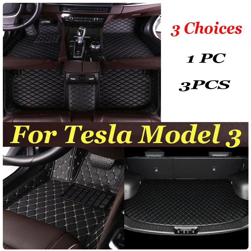 

Car Floor Mats For Tesla Model 3 2019 2020 2021 Custom Auto Foot Pads Automobile Carpet Cover interior accessories