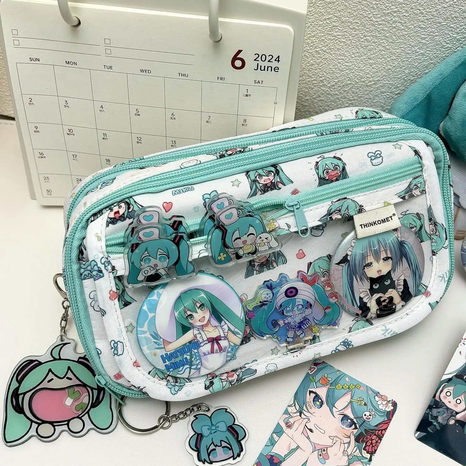 Zhongkaihua Miku Trousse à Crayons Avec Imprimé Dessin Animé