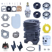 Chainsaw 41mm Cylinder Piston Kit For Poulan P3314 P3416 P3816 P3516PR With Spark Plug, Primer Bulb, Gasket Set, Carb Kit 1