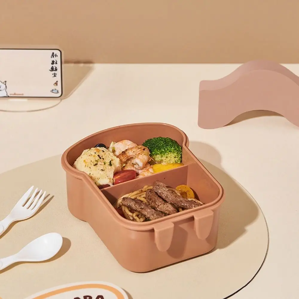 Capybara Lunch Box Toast Shape Grid Meal Box Leak Proof 1000ml