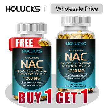 Buy 1 Get 1 Free! NAC 1200mg Supplement, for Thins Mucus, Reduces Cough & Bronchial Function, Immune, Liver Repair & Detox 1