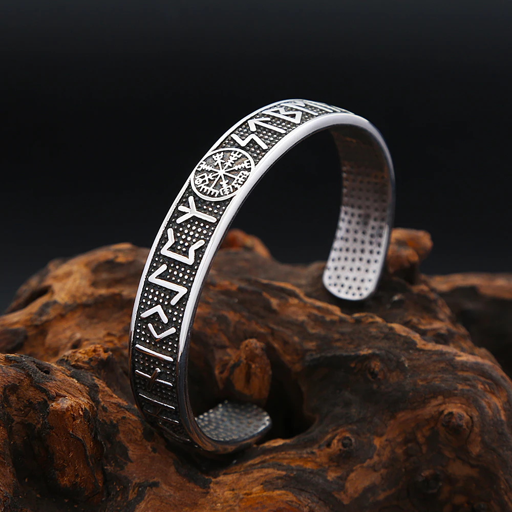 

Punk Vintage Viking Rune Bracelet For Men Stainless Steel Celtic Knot Bracelet Nordic Biker Amulet Jewelry Gifts Dropshipping