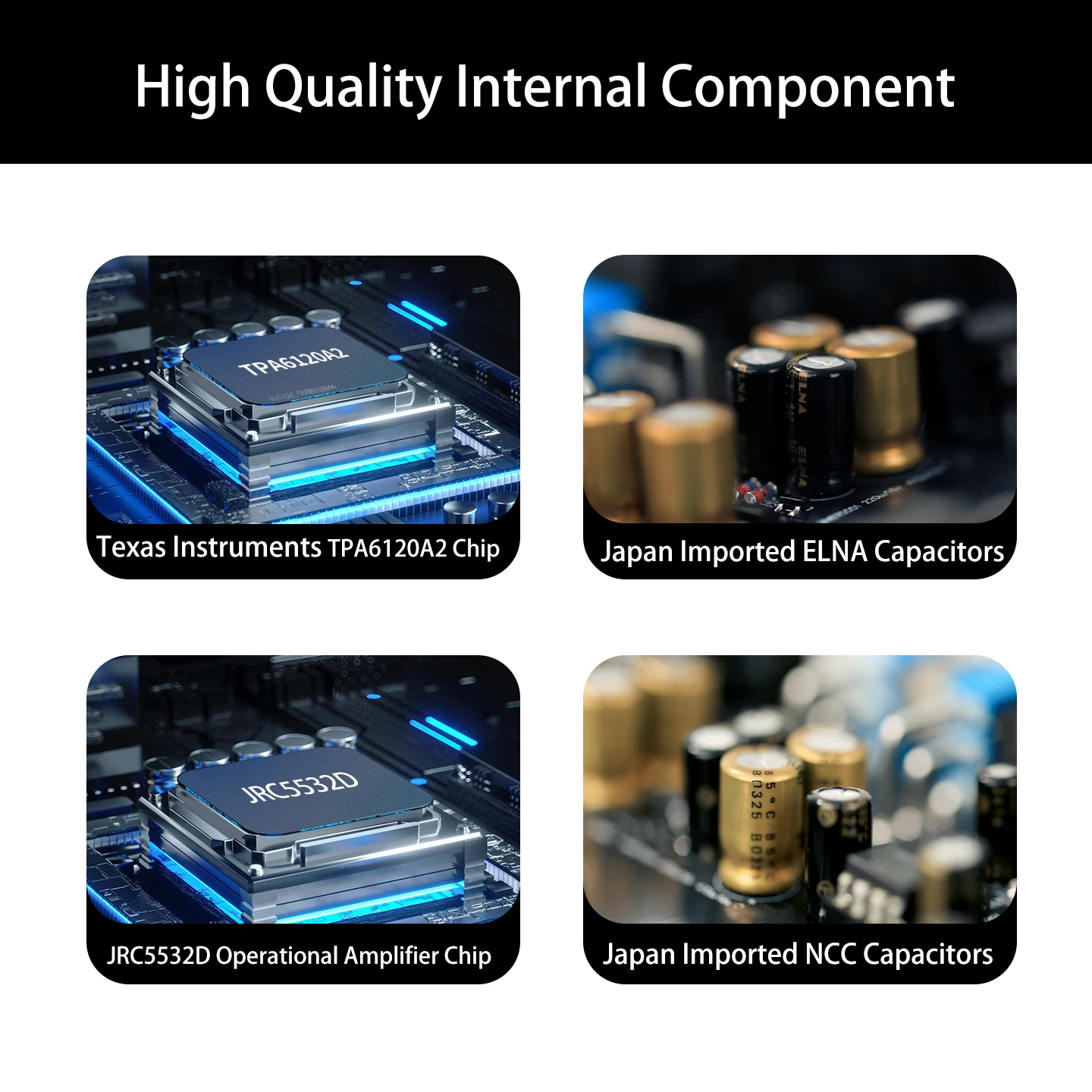 YJCO E300 스테레오 오디오 헤드폰 앰프 TPA6120A2 클래스 D HiFi 홈 전원 공급 장치 데스크탑 디지털 전원 지원 XLR/RCA 입력