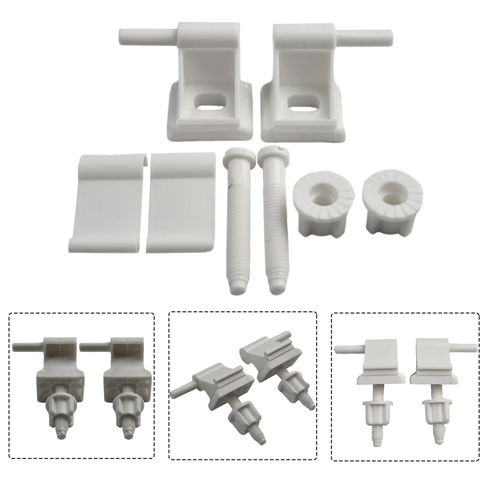 Toilet Seat Accessories Hinge Replace Kit Fixing Screws Nuts Cover Screws Bathroom Hardware