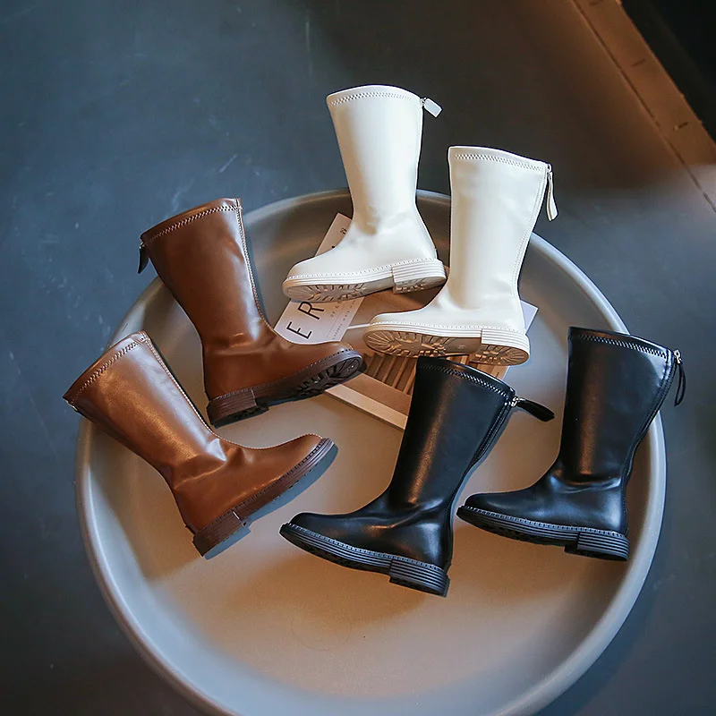 Bottes Enfants Élégantes - Cuir Synthétique Style Moderne