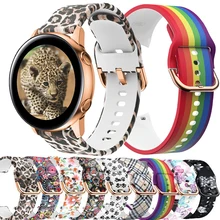 

20mm Silicone Sport Strap Flower Printing for Samsung Galaxy Watch Active 2 42mm Gear S2 S3 Amazfit GTS Huawei GT Bracelet Band