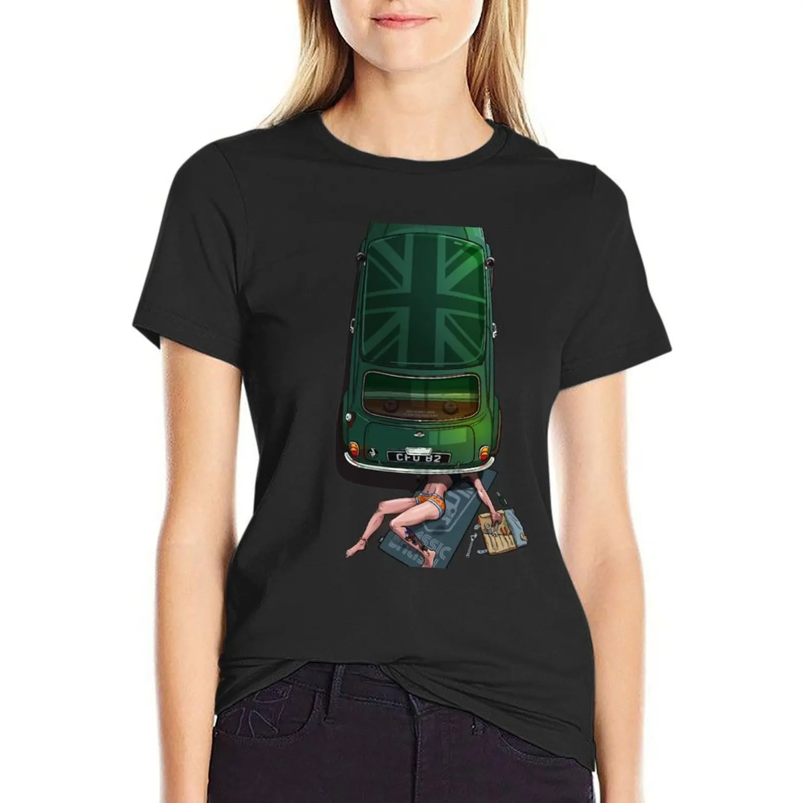 

Repair Girl T-shirt vintage clothes Short sleeve tee graphics tshirts woman