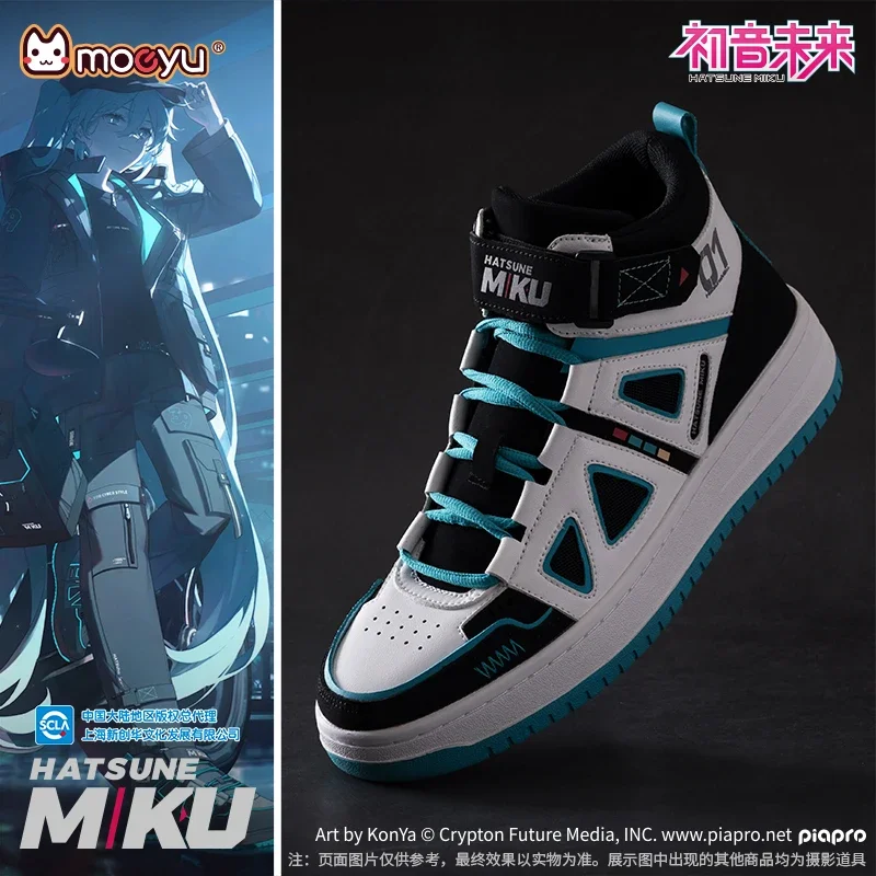 

Moeyu Hatsune Miku Shoes for Men Women Vocaloid Cosplay Male Sneakers Tennis Sport Athletic Anime Figure Shoe Casual Gift Socks