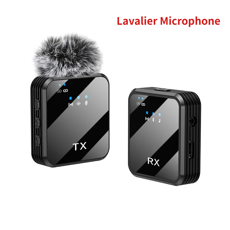 

Wireless noise canceling microphone system portable collar clip microphone podcast interview camera video recording video shoo