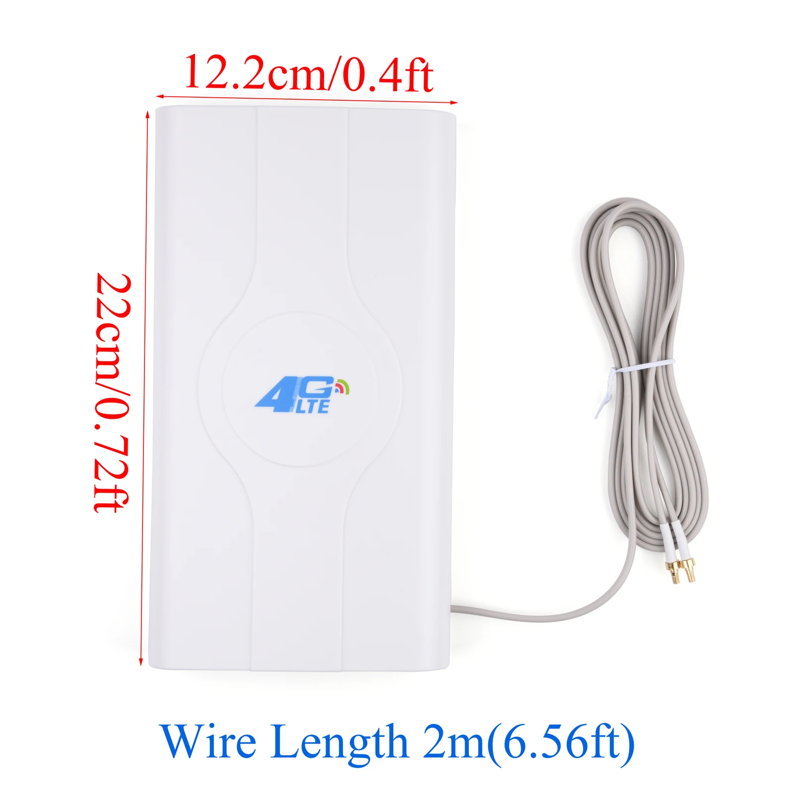 안테나 36dbi 4G LTE 700-2700mhz 모바일 패널 안테나 TS9/CRC9/SMA 남성 커넥터 케이블 2m/6.56ft 4G 라우터 무선 와이파이용