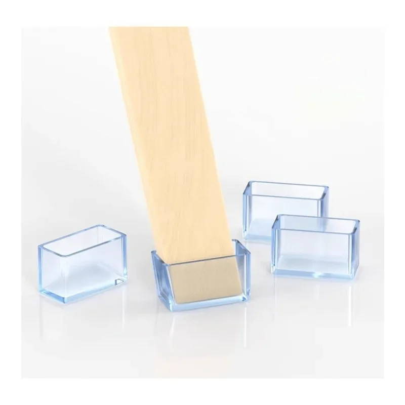 16/8/4PCS Silicone Chair Leg Pad Round Square Furniture Leg Table End Plug PVC Silent Anti-slip Floor Protection