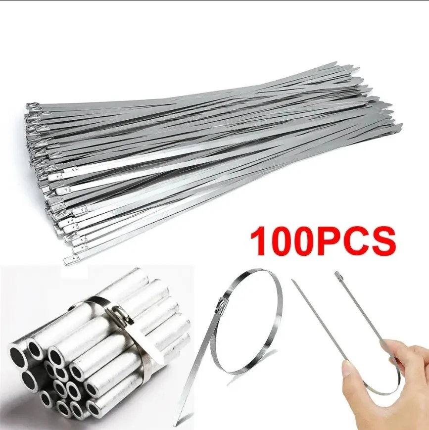 Cable Ties 304 Stainless Steel 4.6mm Self-Locking Metal Marine Ball High Temperature Resistant