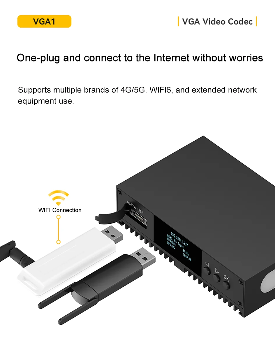 LinkPi 1-channel VGA Capture Decoder VGA1 HD Encoder H265 Multi-platform Live Bo