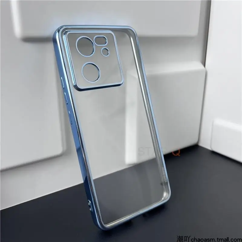 Elegant Plating Bumper Clear Case - Soft Silicone Transparent Back Cover