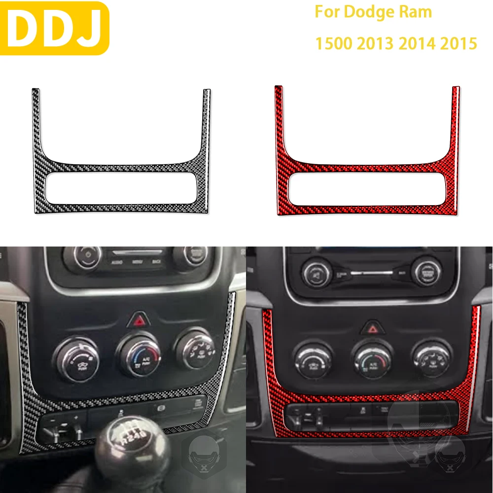 

For Dodge Ram 1500 2013 2014 2015 Accessories Carbon Fiber Temperature Control Lower Trim Sticker Decoration LHD