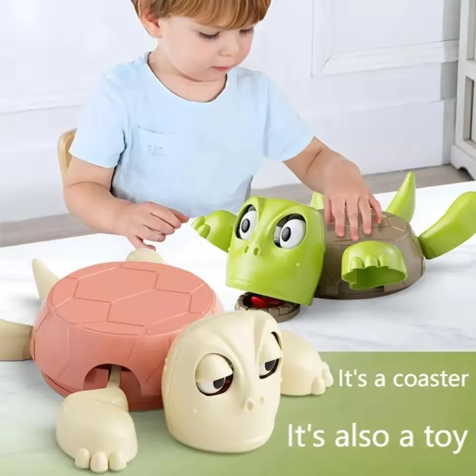 Fun Coaster Turtle Cup Pad Desk Turtle Anti-stress Cup Pad Tea Coffee Mug Drinks Stress Relief Holder toys Children Adults Gifts