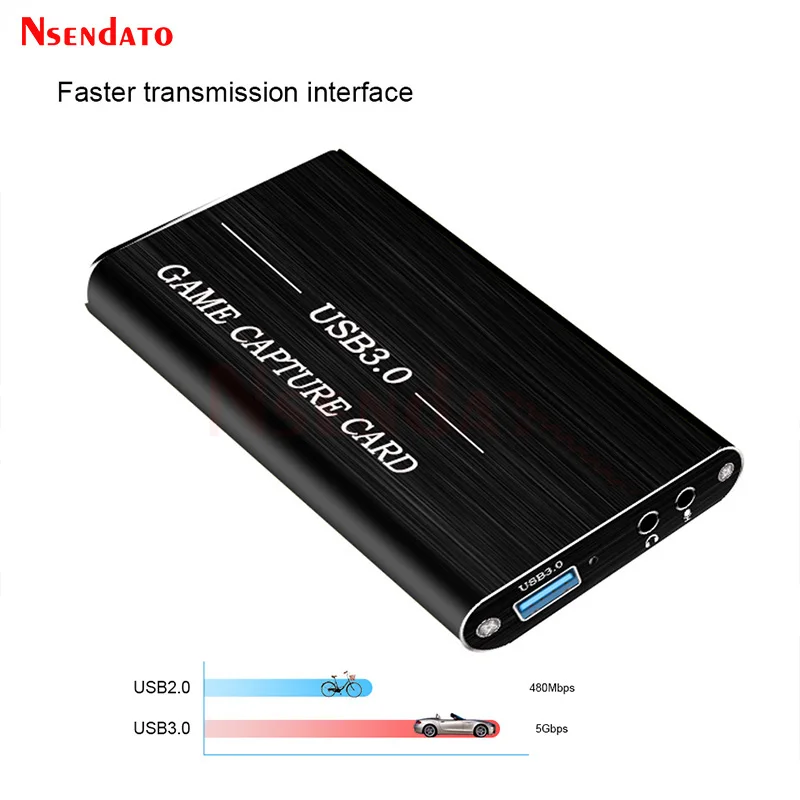 4K HDMI USB 3.0 Video Capture HDMI to USB3.0 Video capture Dongle Grabber Card Game Live streaming Recorder with Audio Mic input