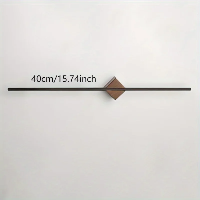 Adjustable Stainless Steel Towel Bar with Natural Wood Finish-Easy Install, Heavy Duty Wall Mount Bracket for Bathroom Decor