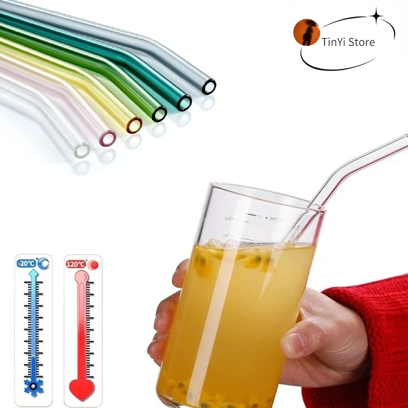 Drinking Straw Eco Friendly Glass Reusable Straw Bent Glass Straws