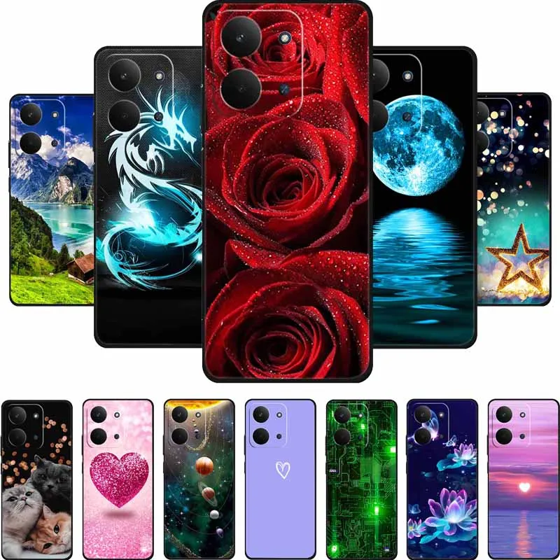 Sleek Black Silicone Soft TPU Phone Case - Protective Back Cover