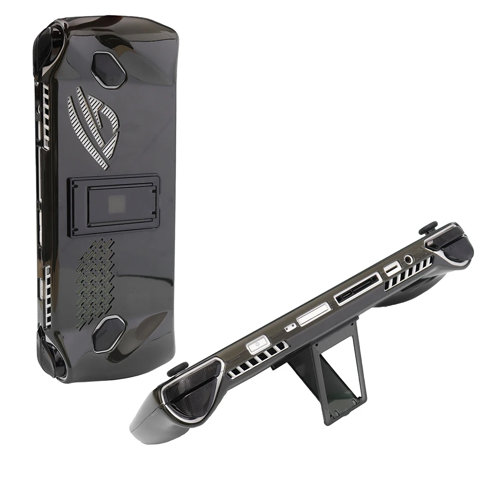 

For ROG Ally Transparent Case Shockproof Game Console Cover With Bracket Sweatproof Protective Cover