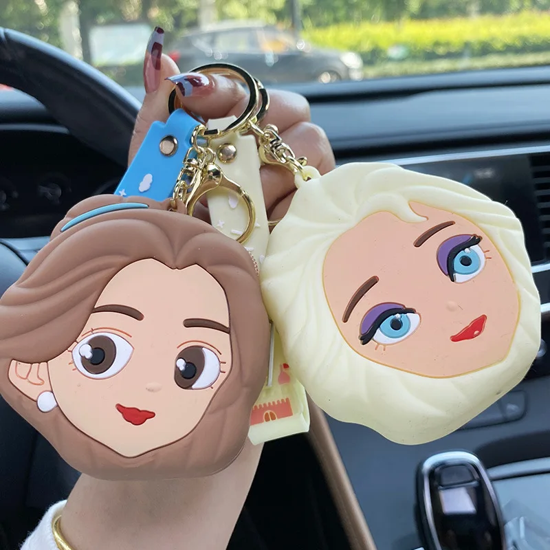 Cartoon Anime Disney Princess Series Portamonete In Silicone Princess Elsa Snow White Cute Auricolare Key Storage Bag Ciondolo Pouch