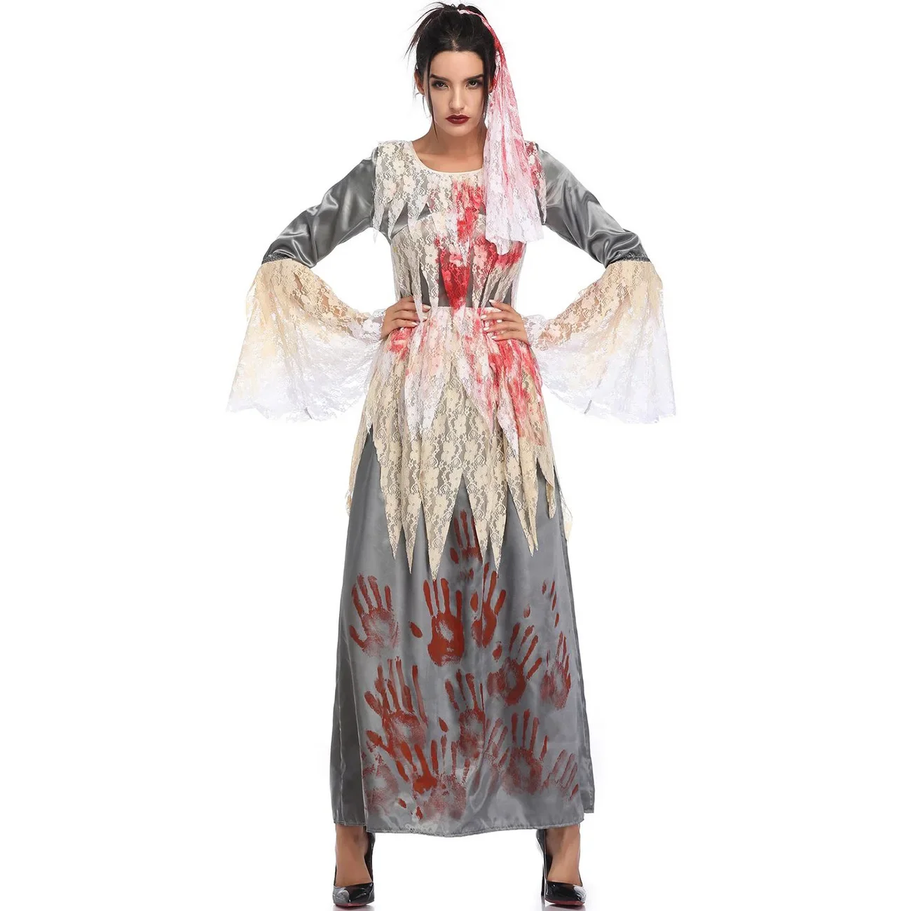 

Halloween Cosplat Ghost Bridal Masquerade Ball Performance Costume