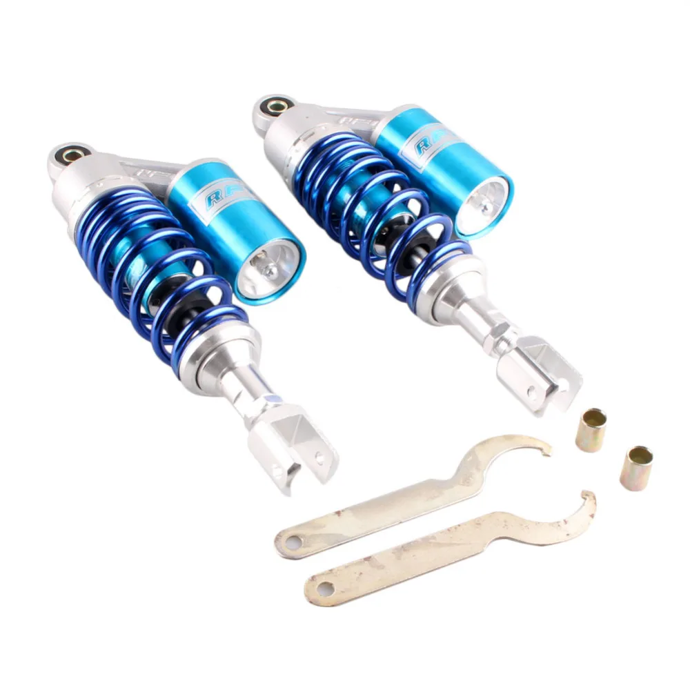 

280mm Aluminum Motorcycle New Shock Absorbers Clevis Scooter Moped Blue 1Pair Air