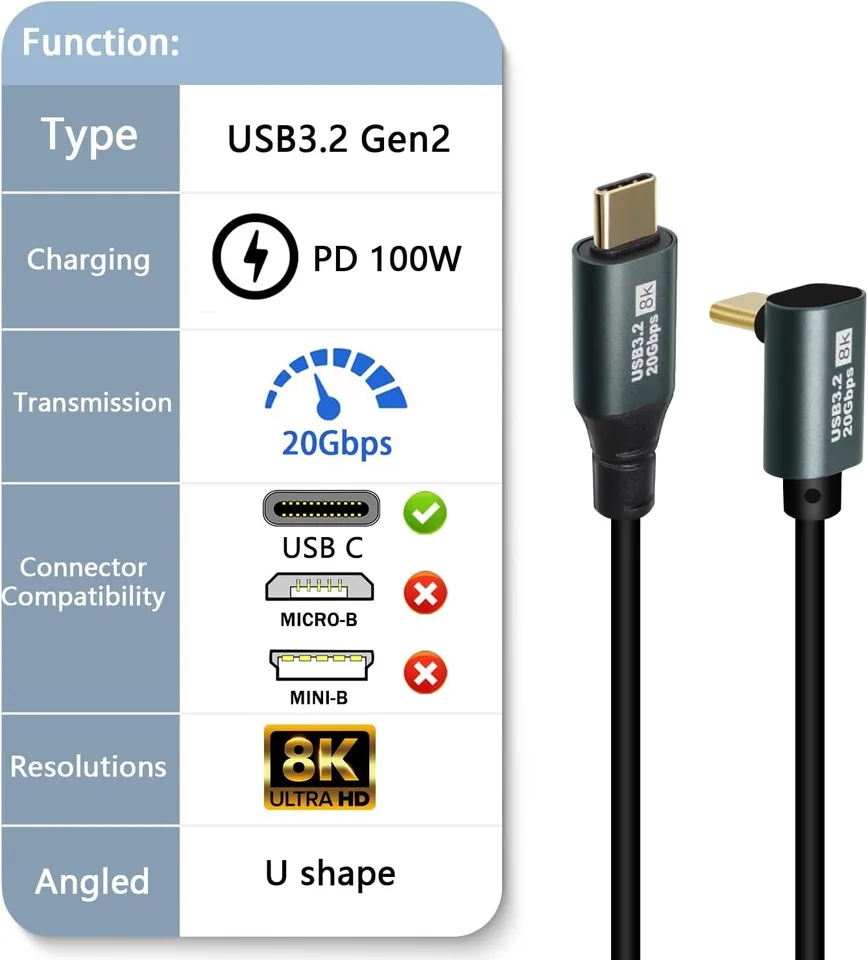 Cavo USB-C LED Display Ricarica Rapida – 4ft O 6ft – Confezione 2 O 3 – Per Samsung, IPhone 15