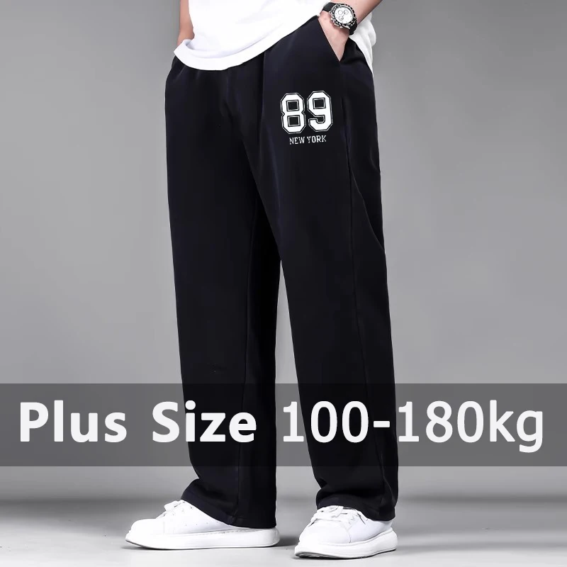 Plus Size Men Long Pants Autumn Winter Printed Cotton Pants 4XL 5XL 6XL 7XL 100-200kg Loose Trousers Big Size Men Clothing